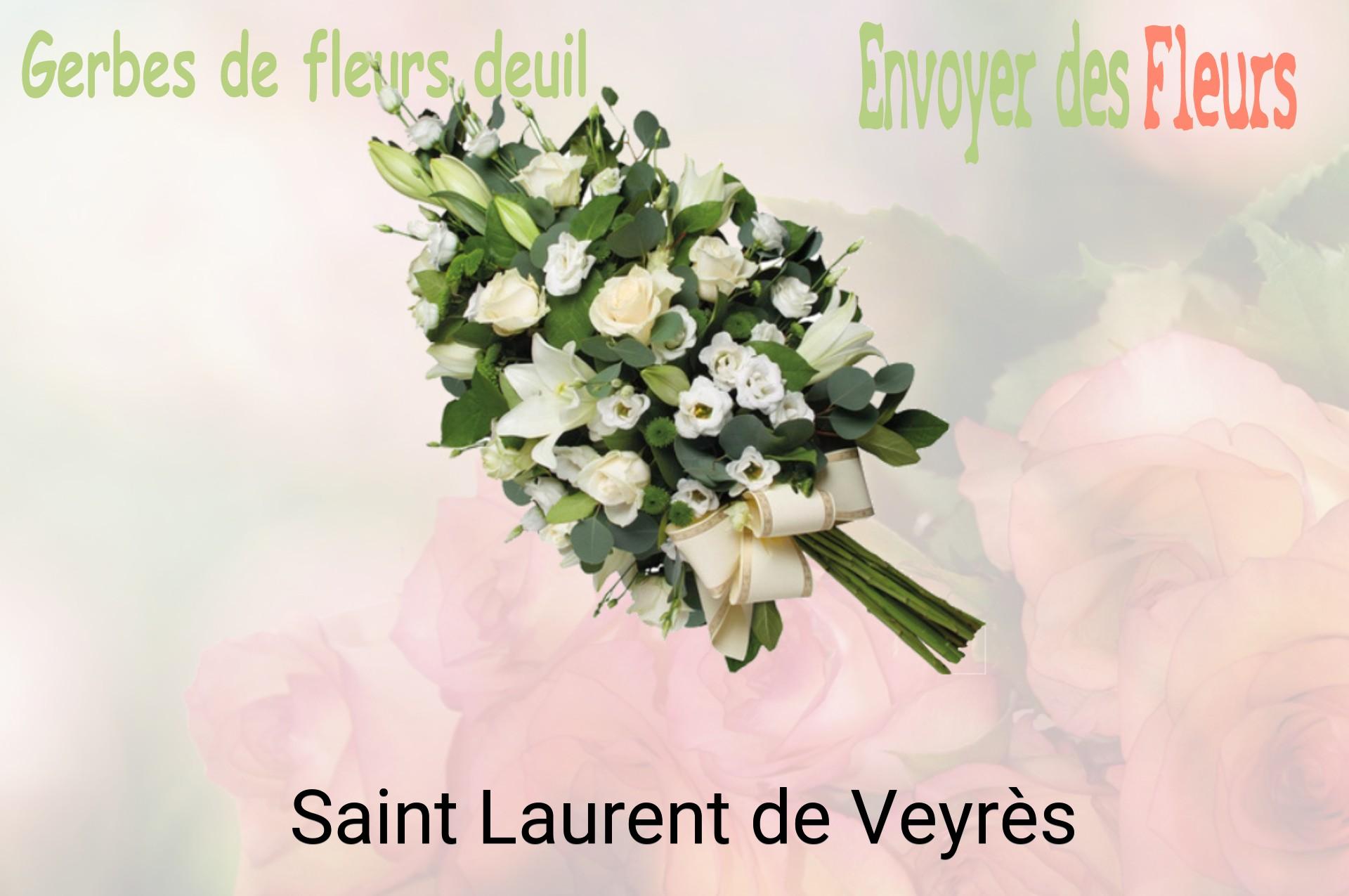 Gerbe de fleurs de deuil livrée à Saint-Laurent-de-Veyrès